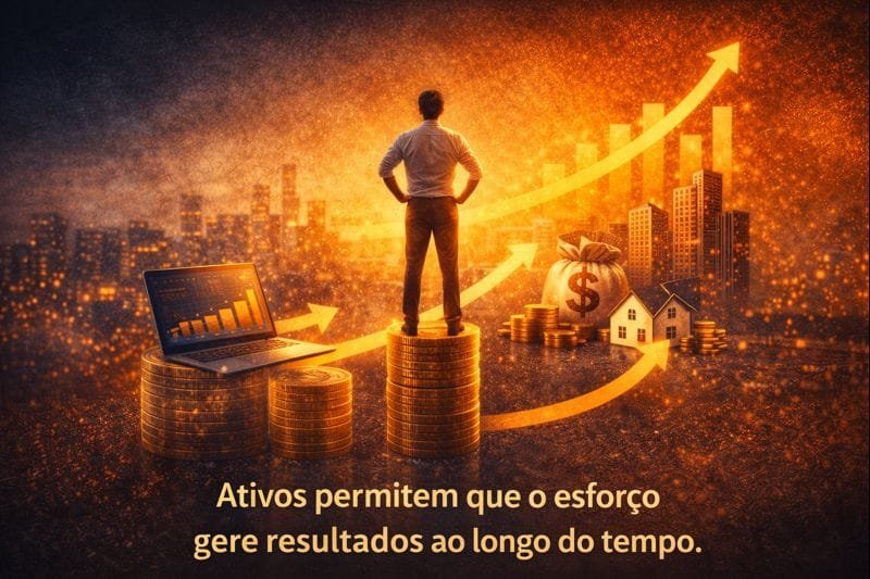 chat representa a criação de ativos como caminho para renda crescente e resultados ao longo do tempo